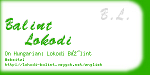balint lokodi business card